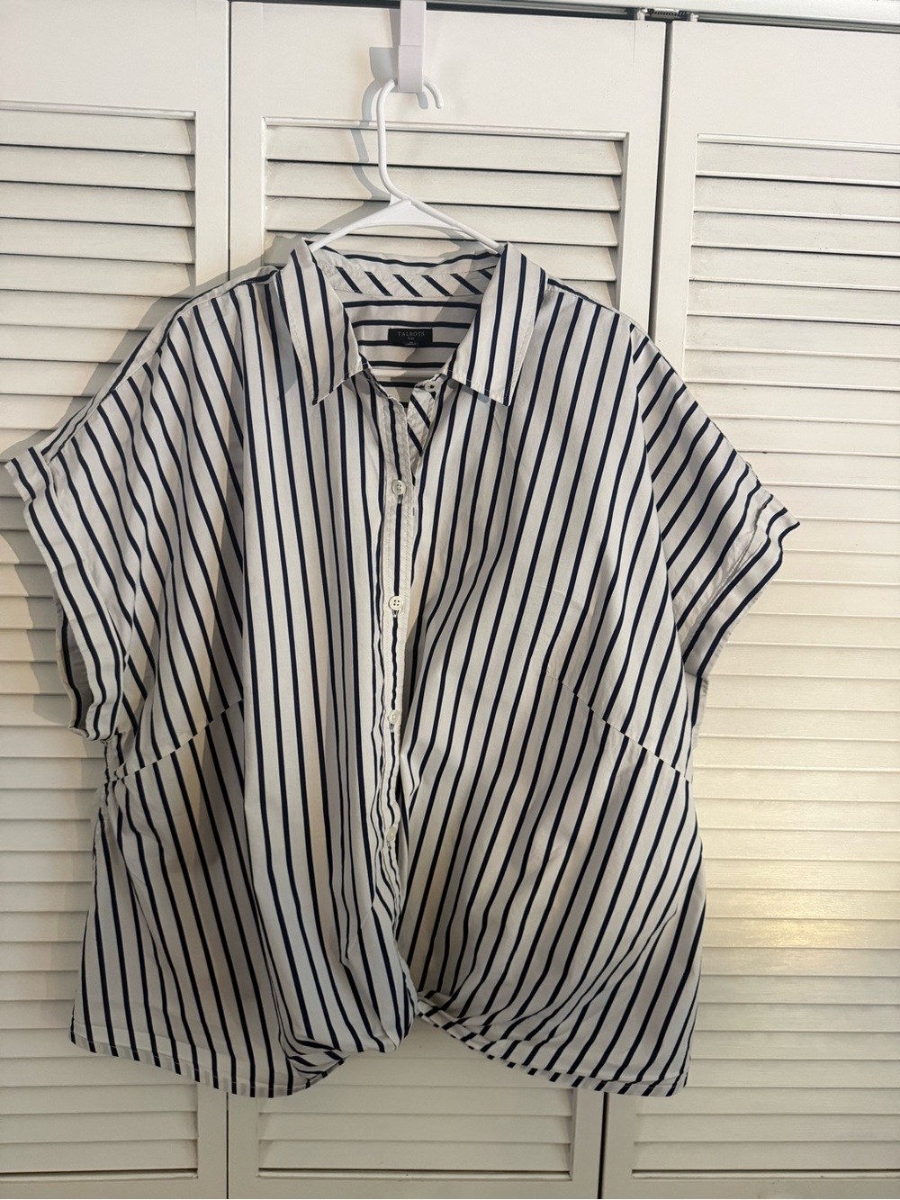 Talbots Plus 3X Navy & White Striped Perfect summer top